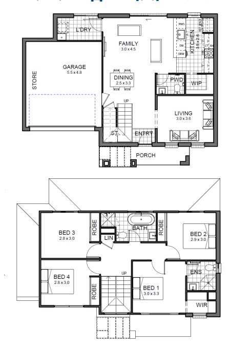 Floorplan for Box Hill house and land package